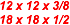 12 x 12 x 3/8
18 x 18 x 1/2